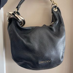 Jimmy Choo Hobo Black Leather Purse
